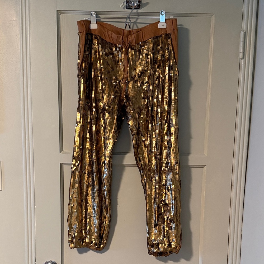 Fabulous Vintage Gold Sequin jogger pants